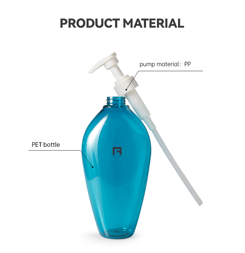 pet shampoo bottle 800ml with pp pump blue bottle packaging N310P03